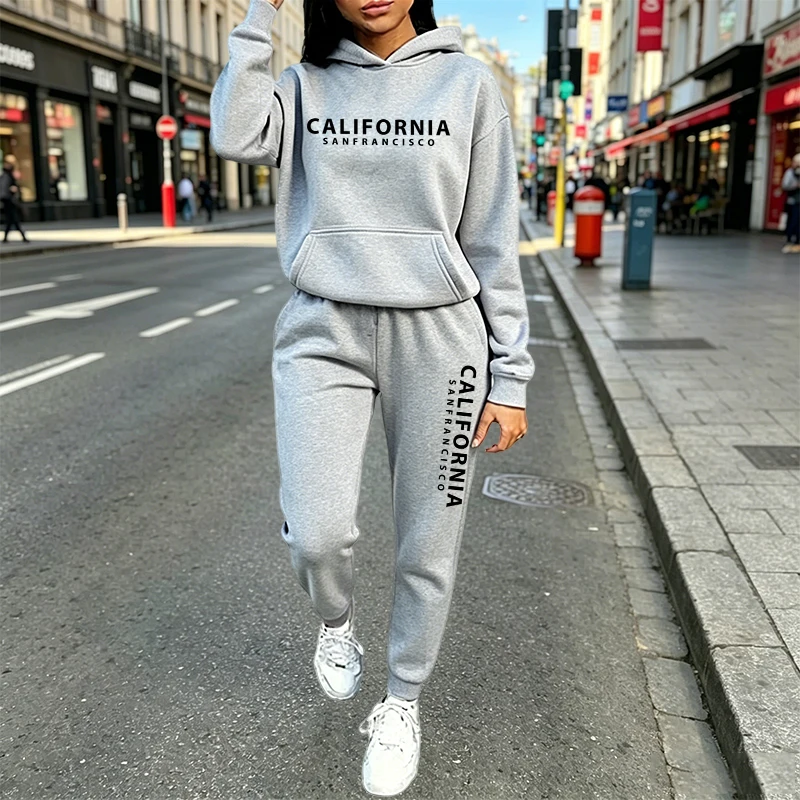 Women Fashion Outfits - Urban Casual Fashion Hoodie Jogger Suit