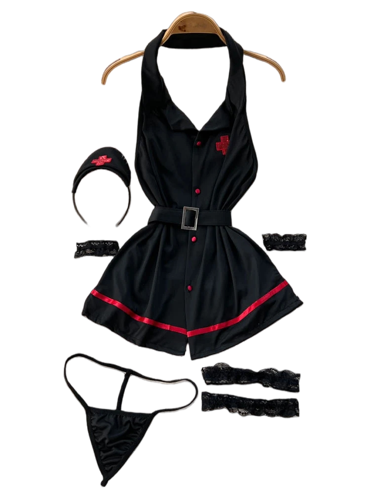 Fashion Women Belt - Erotic Fashion Sexy Halter Lingerie Dress
