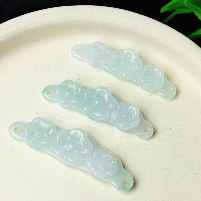 Women'S Fashion - 1pc Natural Jadeite Emerald Flower Hand