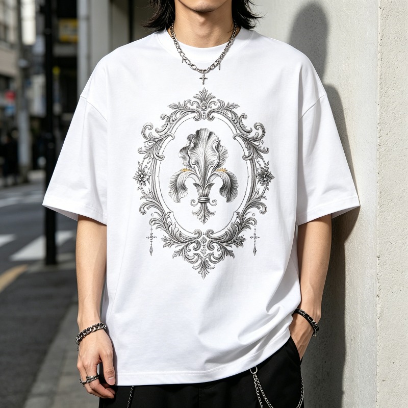 Women'S Fashion Edgy - Edgy Baroque and Fleur-de-lis Graphic T-Shirts