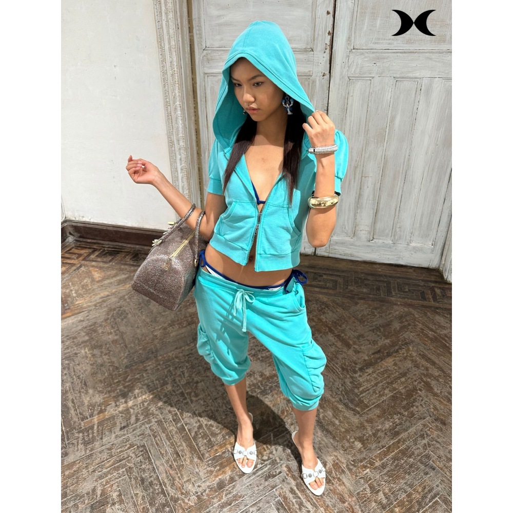 Women Fashion Outfits - American street spice girl style short-sleeved