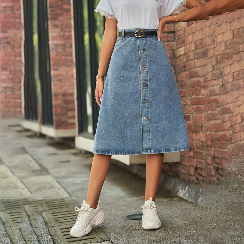 Versatile Slimming Washed Deni - A-Line Skirt Midi recension och pris