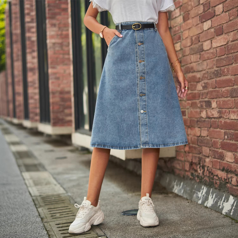 Versatile Slimming Washed Deni - A-Line Skirt Midi recension och pris