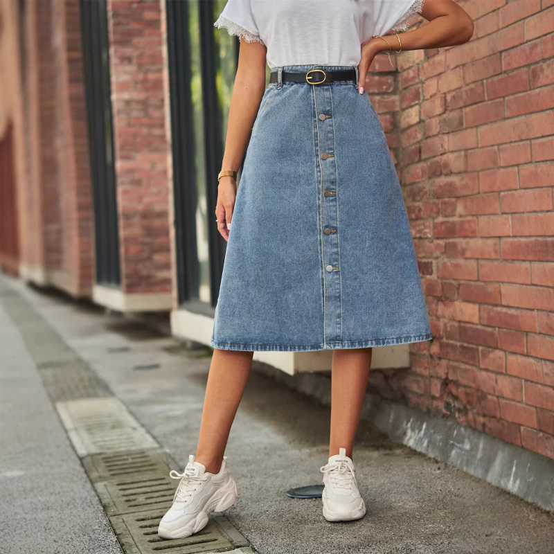 Versatile Slimming Washed Deni - A-Line Skirt Midi recension och pris
