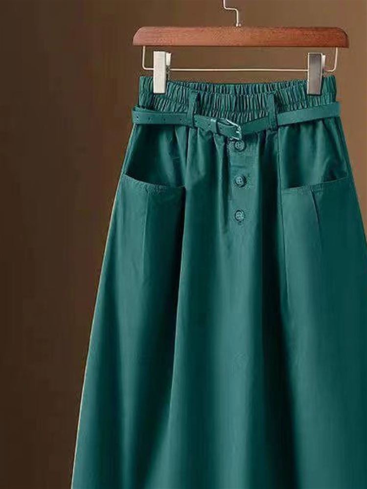 Fashionable Three-Button Casua - A-Line Skirt Midi recension och pris