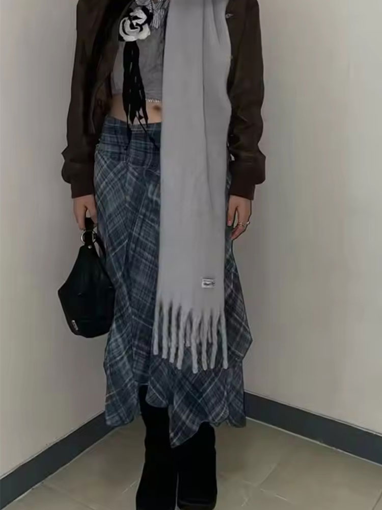 Women's Blue Plaid Pleated Ski - Women'S Fashion Trends 2026 Spring Summer recension och pris
