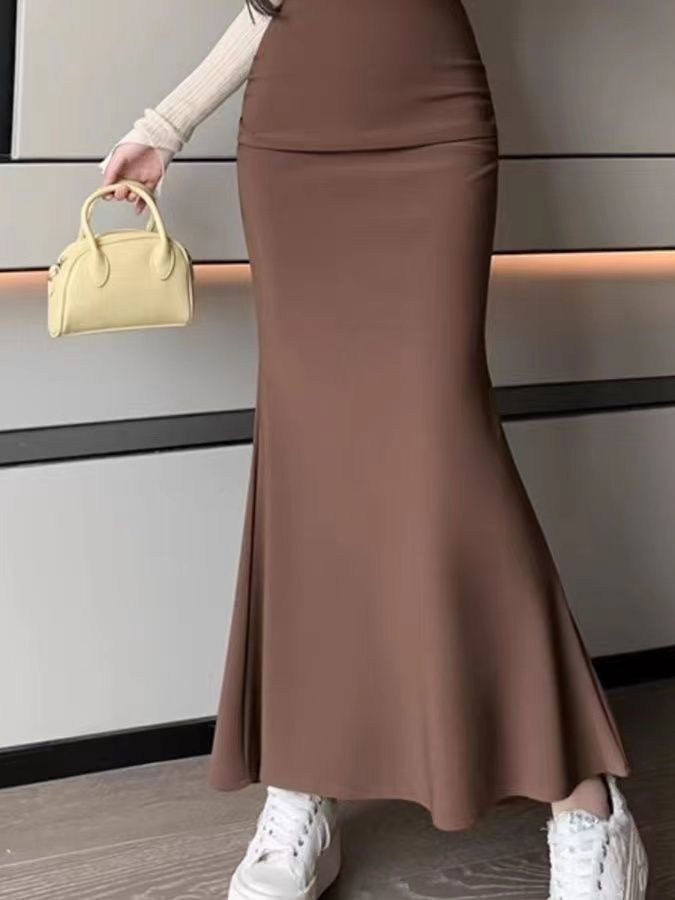 Fashionable Korean Style Pure  - A-Line Skirt Midi recension och pris