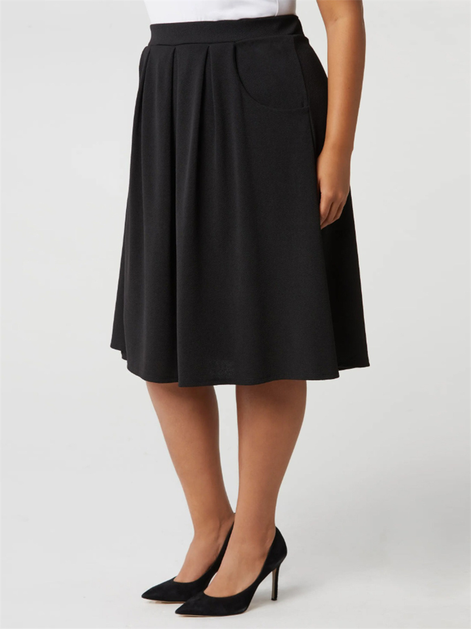 GIBSIE Plus Size Solid Color K - A-Line Skirt Midi recension och pris