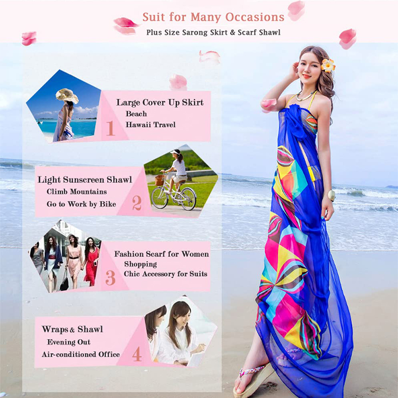 Pareo Scarf Women Beach Sarong - Printed Wrap Skirt recension och pris