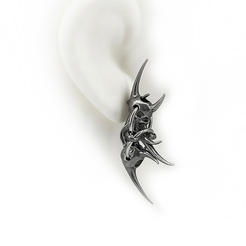Edgy Demon Horn Skull Earrings - Women'S Fashion Edgy recension och pris