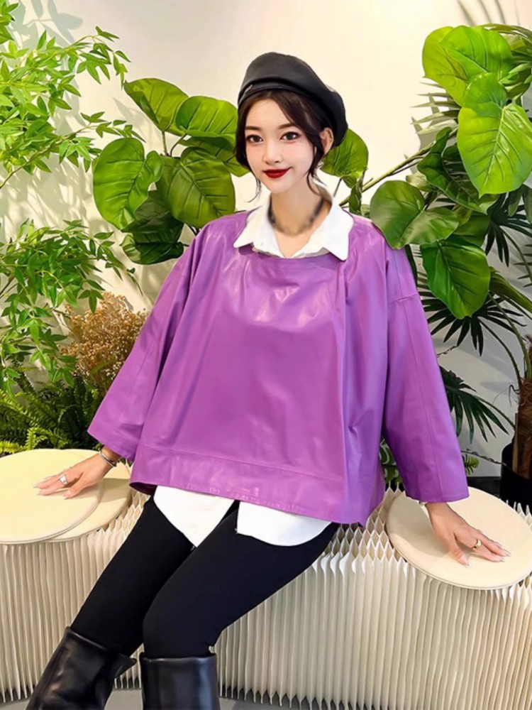 Women Hip Hop Genuine Leather  - Women'S Fashion Leather Jacket recension och pris