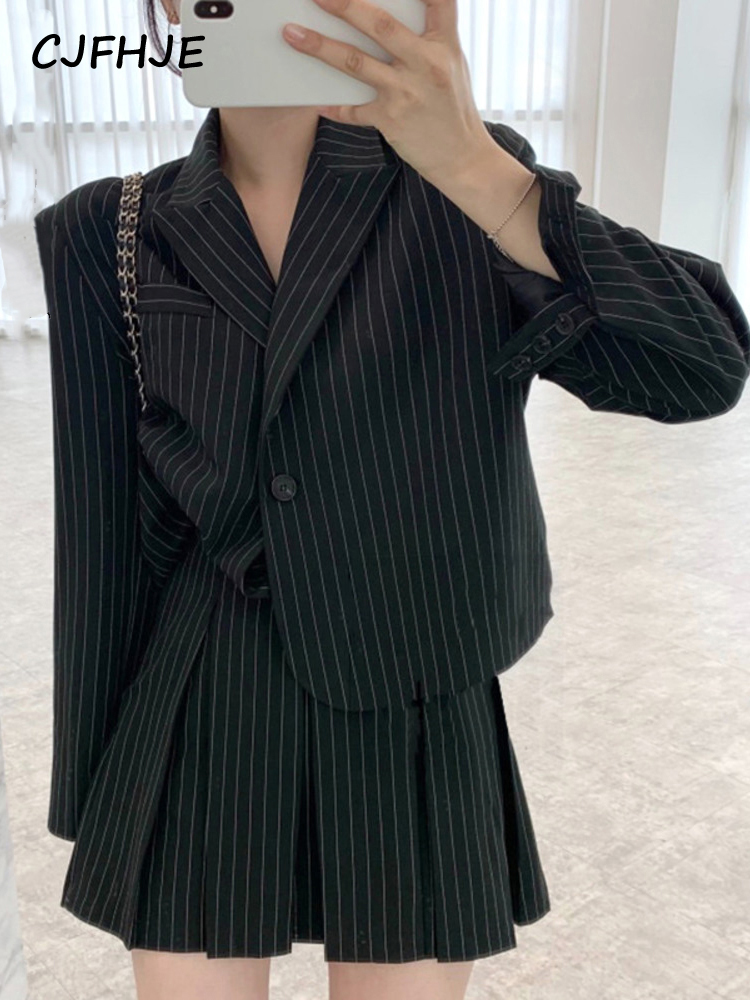 CJFHJE Fashion Stripe Blazer W - Women'S Fashion Leather Jacket recension och pris