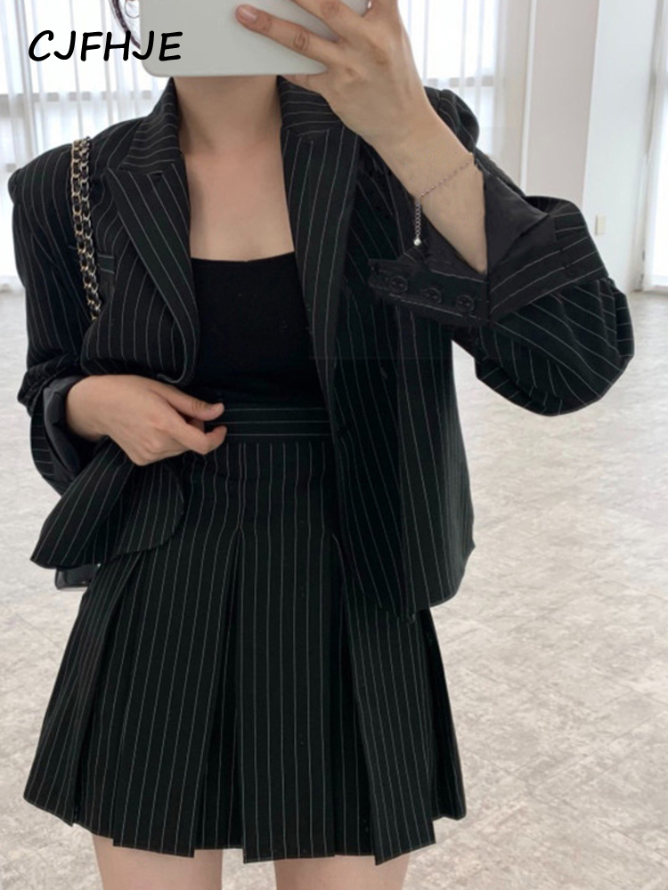 CJFHJE Fashion Stripe Blazer W - Women'S Fashion Leather Jacket recension och pris