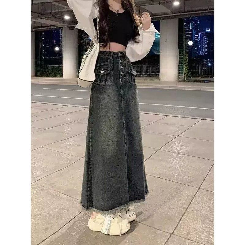 High Waist A-Line Midi Denim S - A-Line Skirt Midi recension och pris