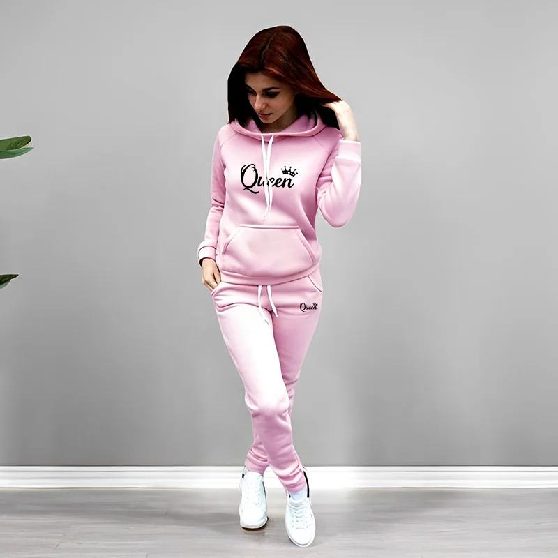 Womens Tracksuit Queen Letter  - Women Fashion Outfits recension och pris