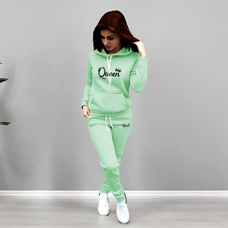 Womens Tracksuit Queen Letter  - Women Fashion Outfits recension och pris