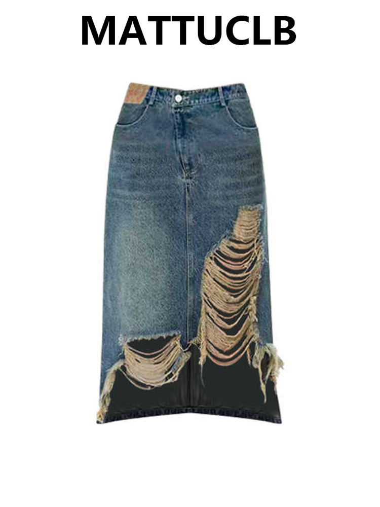 Women 2000s Midi Skirt Ripped  - A-Line Skirt Midi recension och pris