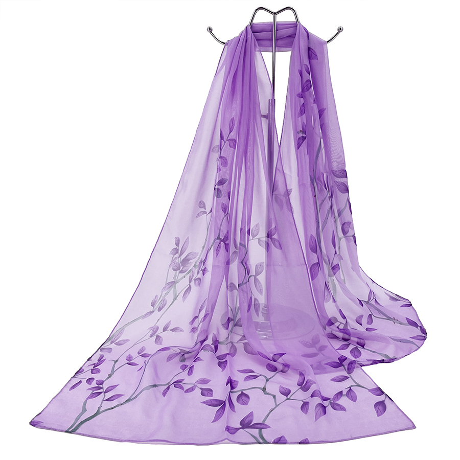 Leaf Print Silk-like Chiffon S - Printed Wrap Skirt recension och pris