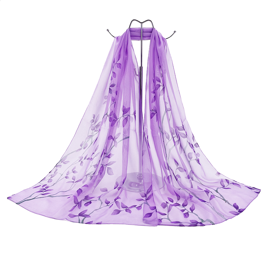 Leaf Print Silk-like Chiffon S - Printed Wrap Skirt recension och pris