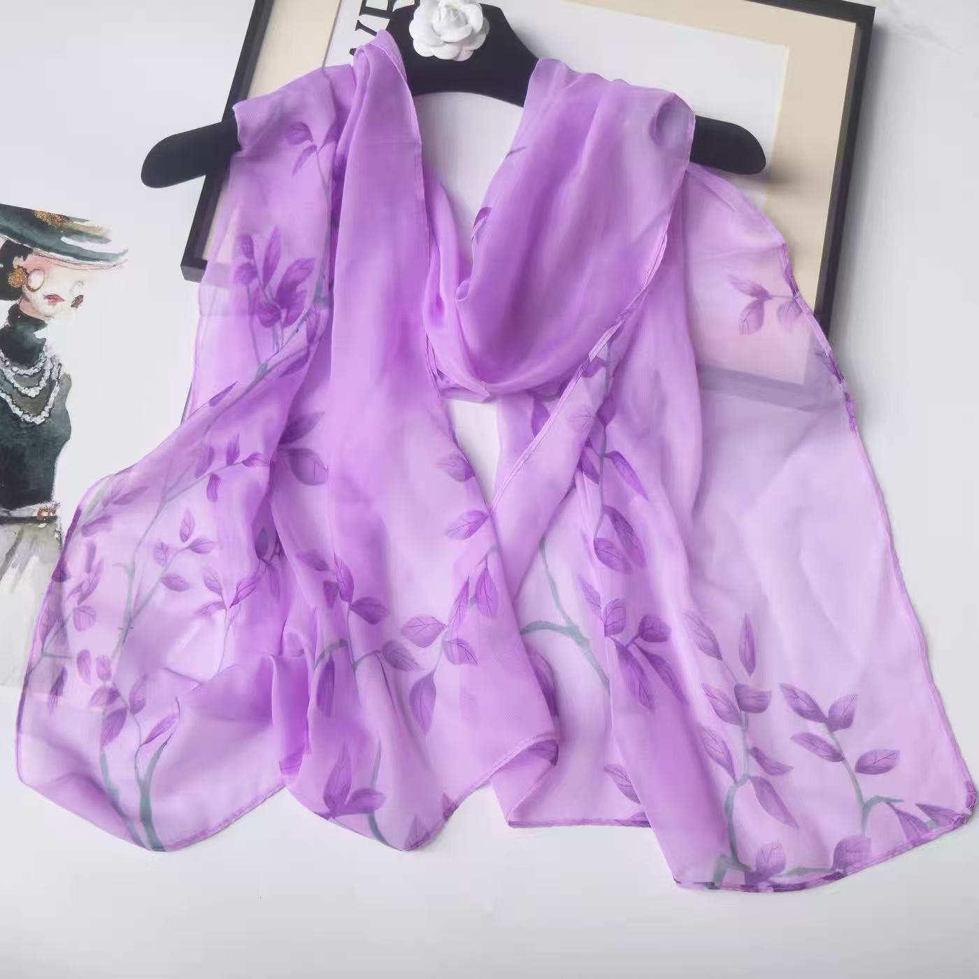 Leaf Print Silk-like Chiffon S - Printed Wrap Skirt recension och pris