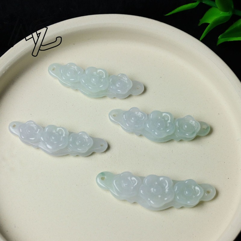 1pc Natural Jadeite Emerald Fl - Women'S Fashion recension och pris