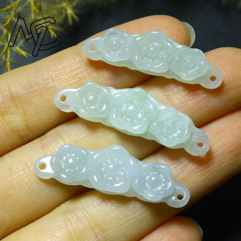 1pc Natural Jadeite Emerald Fl - Women'S Fashion recension och pris