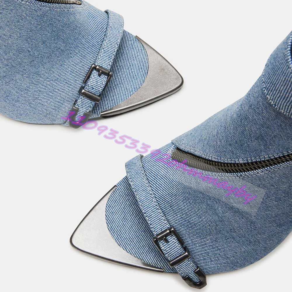 Summer Blue Denim Pointed-Toe  - Fashion Women Belt recension och pris