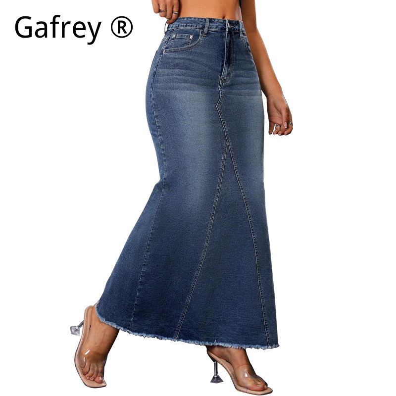 Women Denim Midi Skirt High Wa - A-Line Skirt Midi recension och pris