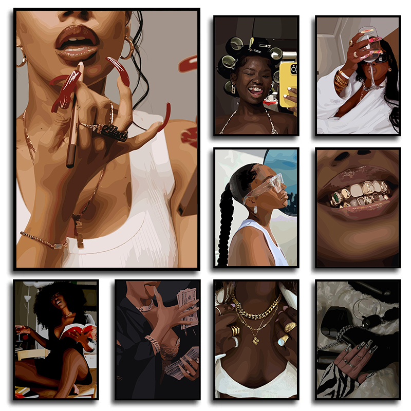 Modern African American Black  - Fashion Women Picture recension och pris