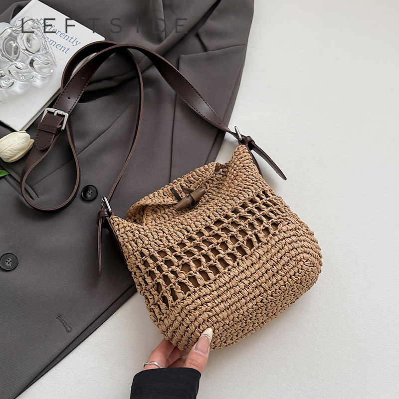 Small Woven Straw Bucket Bag L - Women'S Fashion Trends 2026 Spring Summer recension och pris