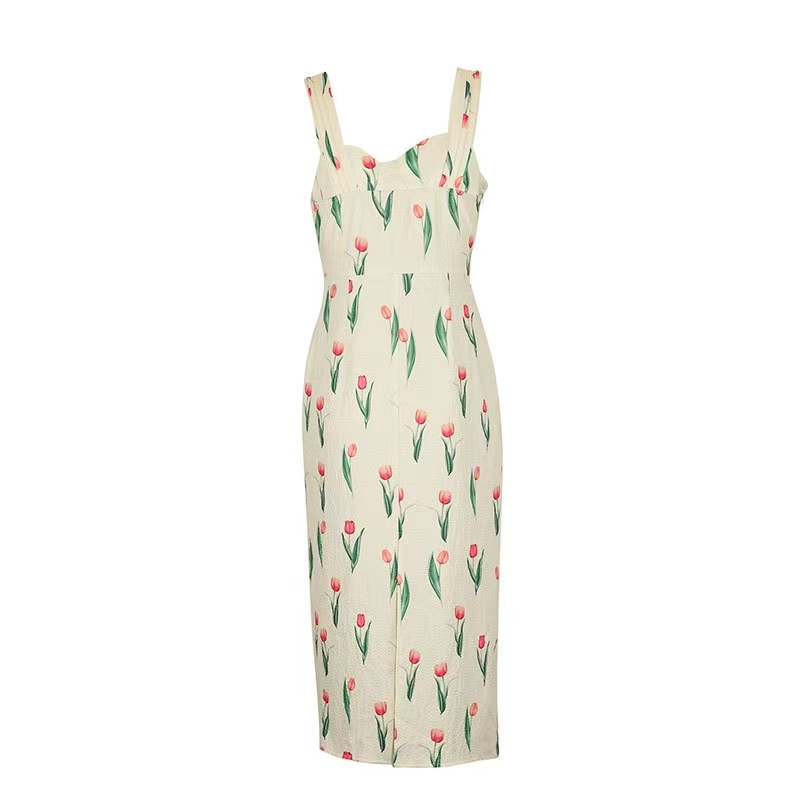 Fashionable Floral Print Crop  - A-Line Skirt Midi recension och pris