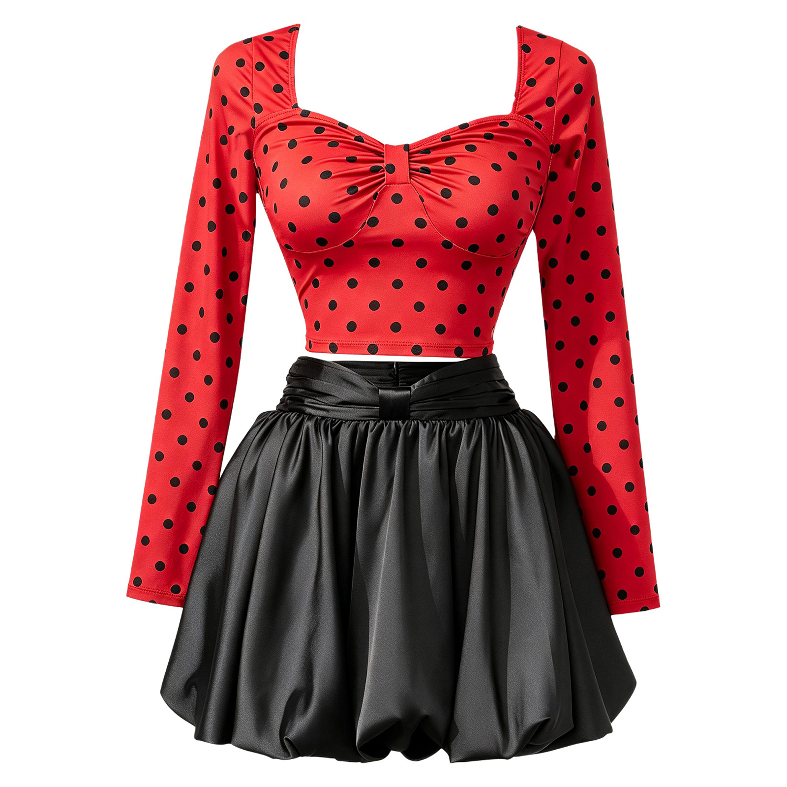 Womens Long Sleeve Polka Dot C - Women Fashion Outfits recension och pris