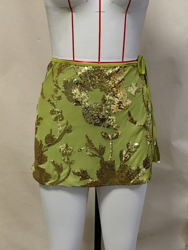 Womens Sequins Dance Beach Ski - Printed Wrap Skirt recension och pris