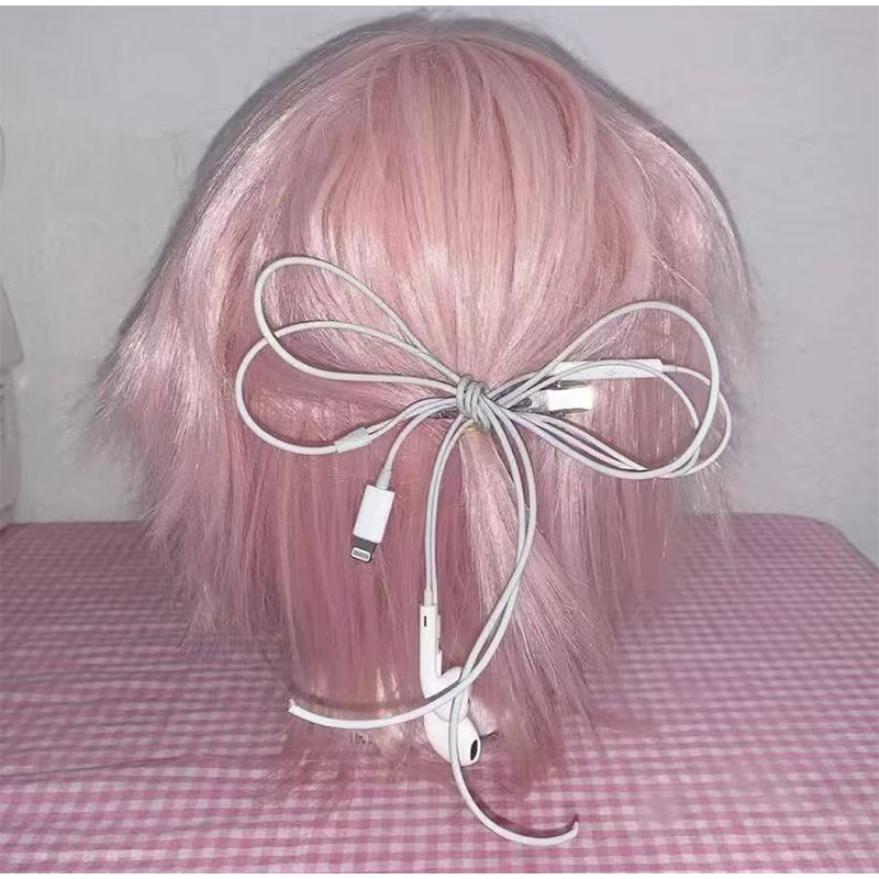Headphone Wire Bow Hair Clip K - Women'S Y3K Fashion recension och pris