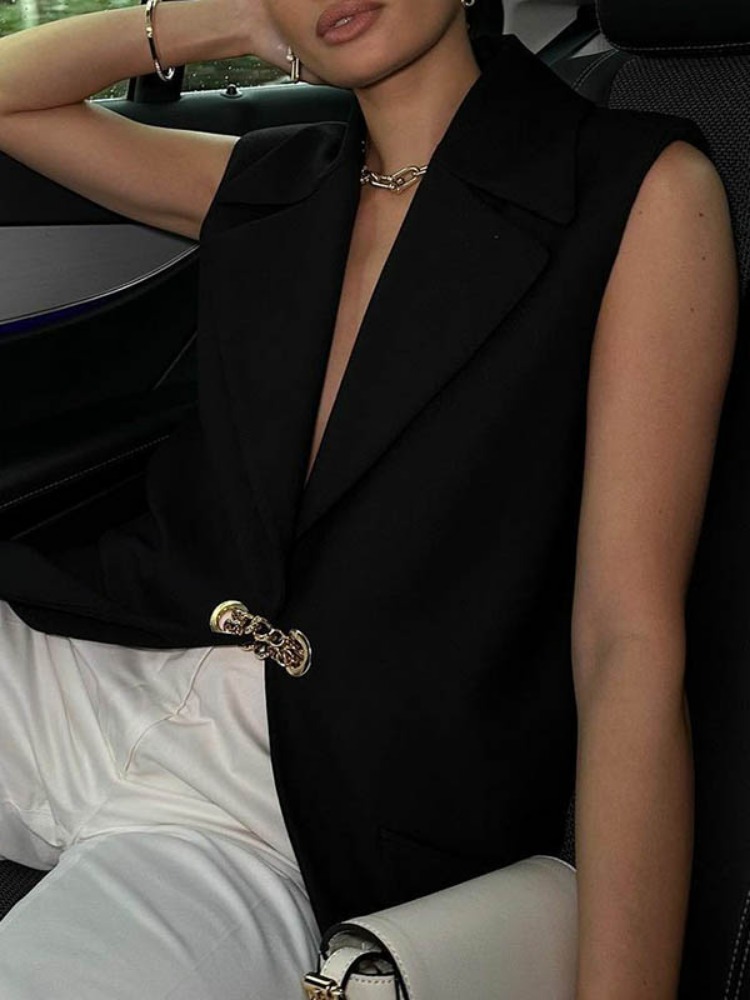 Women's Solid Black Sleeveless - Women'S Fashion Trends 2026 Spring Summer recension och pris